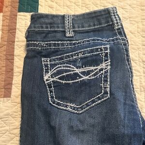 Cowgirl Tuff Blue Jeans with White Stitching